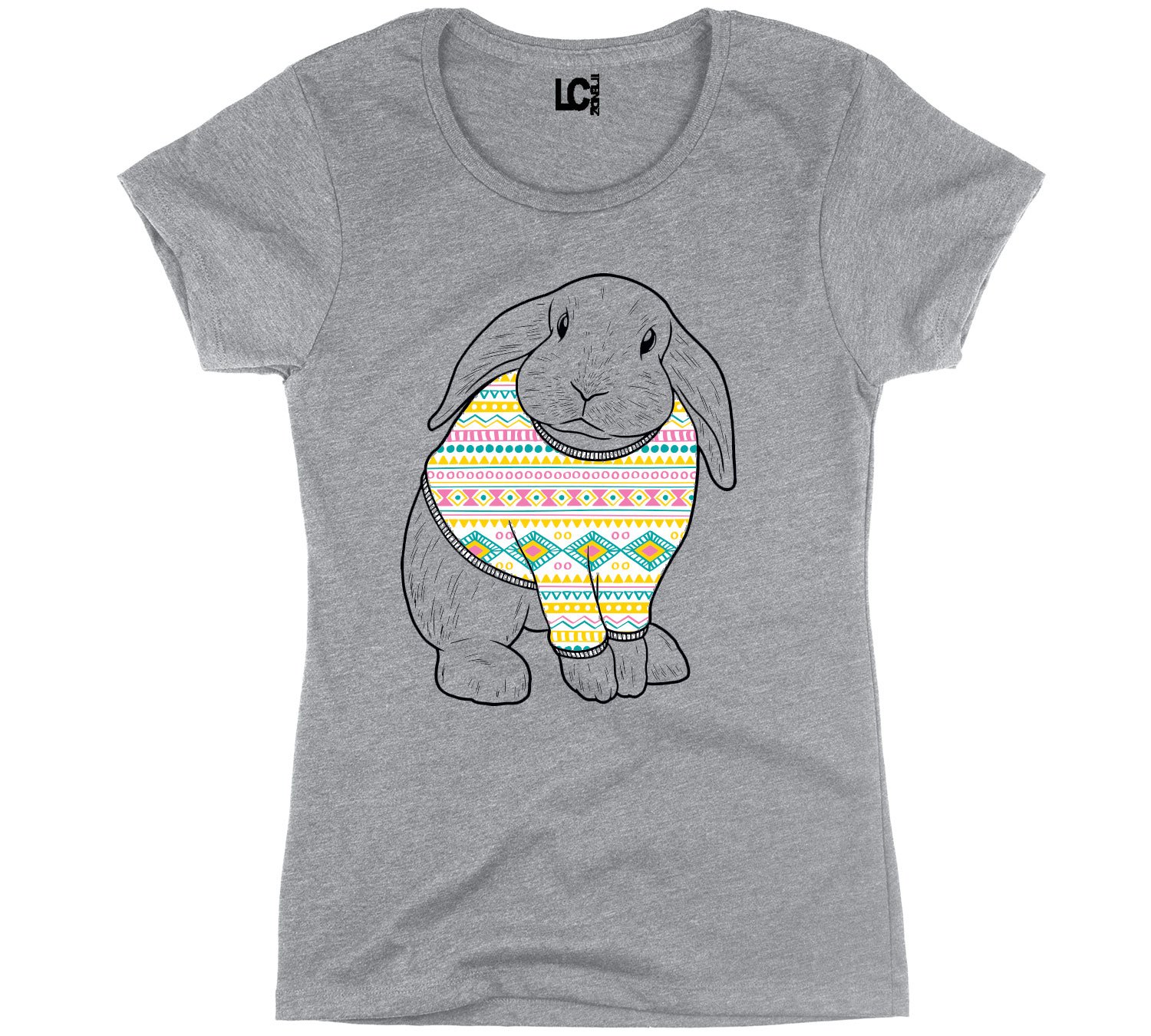 Bunny Rabbit In Sweater Easter Cute Hipster Holiday Fashion Novelty