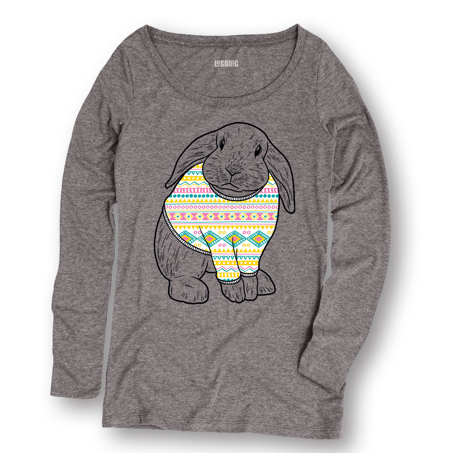 Bunny Rabbit Sweater Easter Cute Hipster Holiday Fashion Novelty Ladies