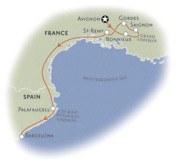 Provence and Costa Brava Walking Tour Map