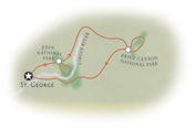 Zion Bryce Utah Map