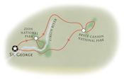 Zion Bryce Utah Map
