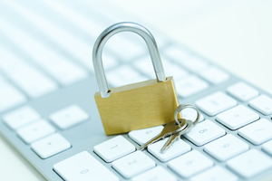 Security lock on white computer keyboard 546788768 2125x1416