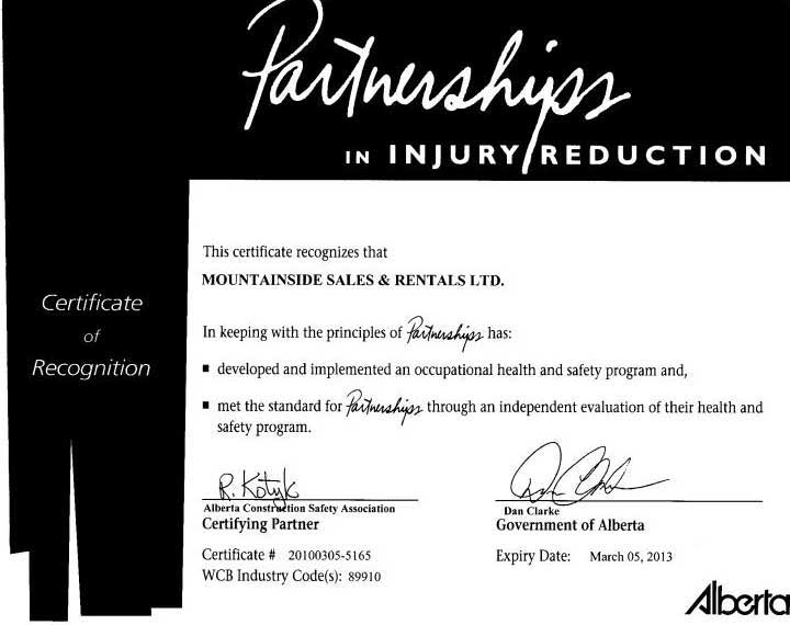 Safety Certificate