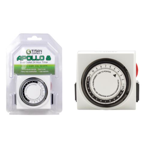 Titan Controls Apollo 8 - Two Outlet Mechanical Timer (10/Cs)