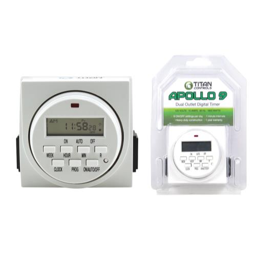 Titan Controls Apollo 9 - Two Outlet Digital Timer (10/Cs)