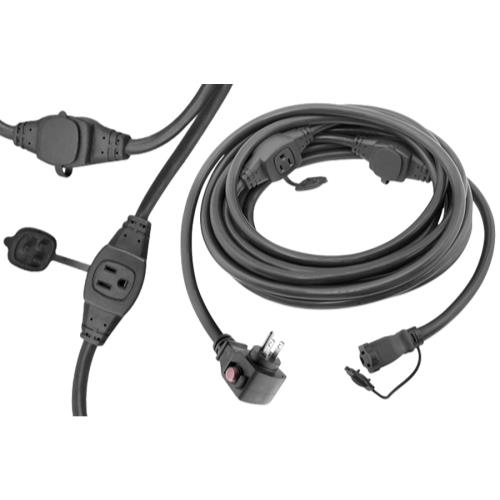 Power All Commercial Grade 125 Volt 25 ft Cord w/ Circuit Breaker Triple Plug (1 every 8 ft) -14 Gauge