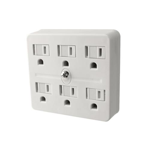 Power All 6 Outlet Grounded Adapter 125 Volt