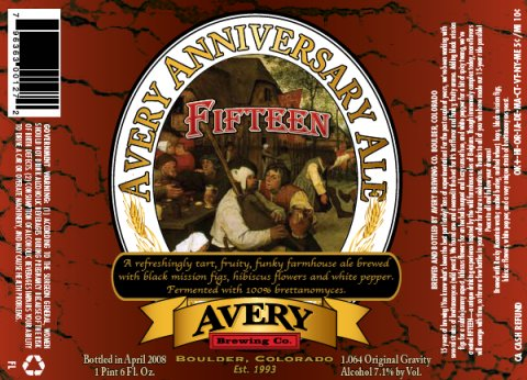 Avery 15 Anniversary Ale Beer 1066