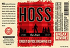Great Divide Hoss Rye Lager Beer