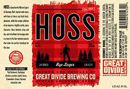 Great Divide Hoss Rye Lager Beer 2422
