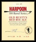 Harpoon 100 Barrel Old Rusty's Red Rye Ale Beer