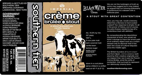 Southern Tier Creme Brulee Stout Beer 1045