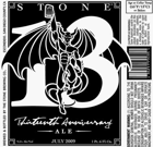 Stone 13th Anniversary Ale Beer