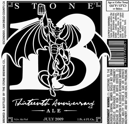 Stone 13th Anniversary Ale Beer 2117