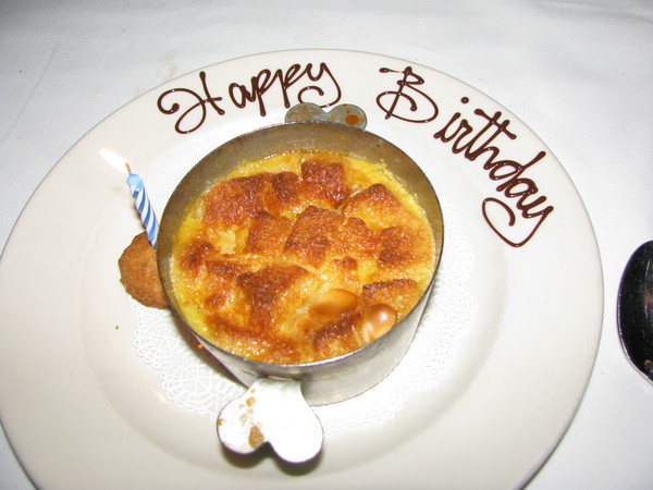 happy birthday bread pudding at highlands bar and grill birmingham al