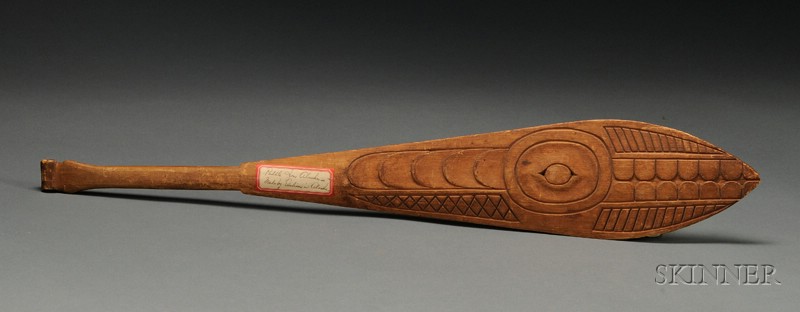 Northwest Coast Carved Wood Paddle Bidsquare