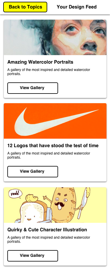 Designfeed feed screen