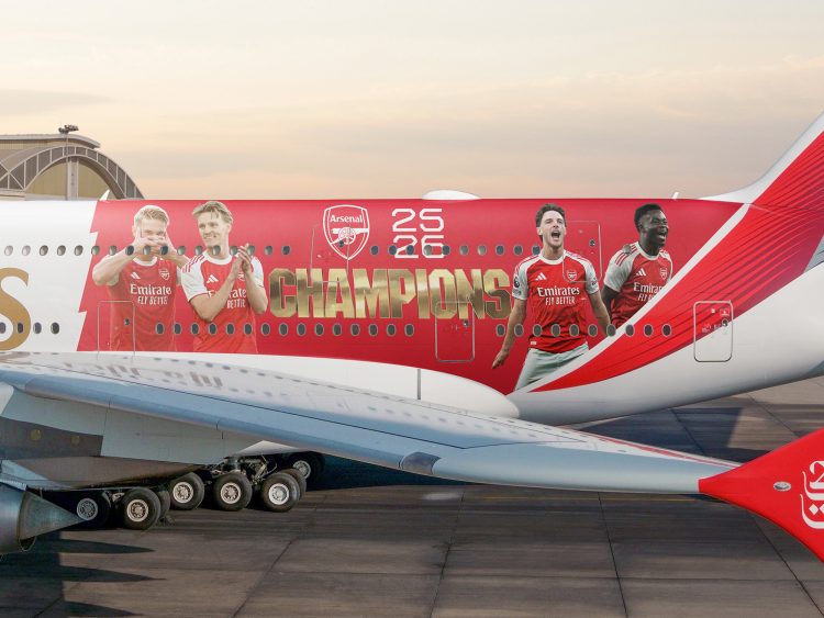 Arsenal players in Emirates Stadium