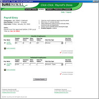 SurePayroll Payroll Entry Screenshot