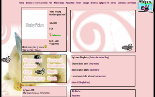 Bunny 2 Myspace Layout
