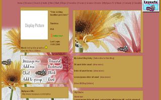 2 Yellow pink flower Myspace Layout