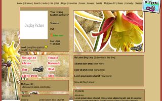 Yellow beige flower Myspace Layout