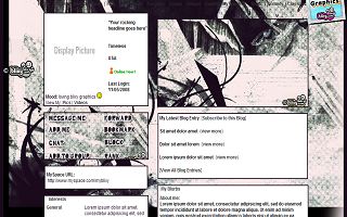 Black sky and white Myspace Layout