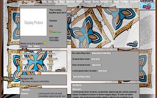 Blue brown squares Myspace Layout