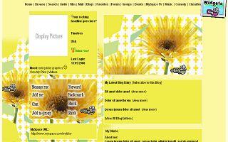 Bright yellow sunflowers Myspace Layout