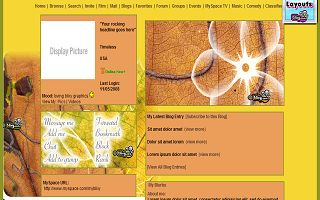 Brown leaf Myspace Layout
