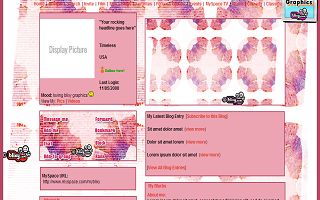 Butterfly red colors Myspace Layout