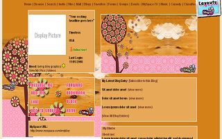 Cartoonish cloudy flower Myspace Layout