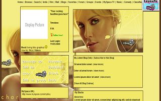 Charlize Theron 5 Myspace Layout