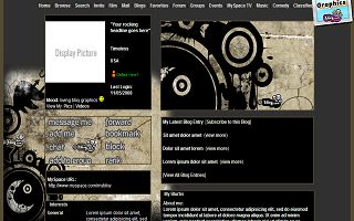 Cracked wall black Myspace Layout