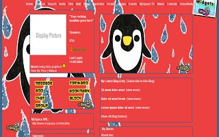 Cute penguin in red