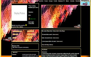 Dark pixelations Myspace Layout