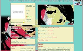 Face splashed in paint Myspace Layout