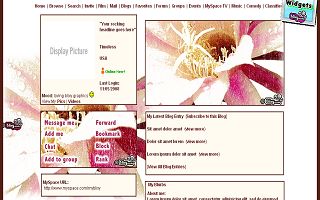 Fading russet flower Myspace Layout