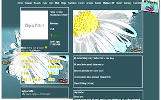 Falling petal in blue Myspace Layout