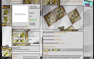 Gray orange square Myspace Layout