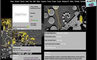 Gray streak and yellow Myspace Layout