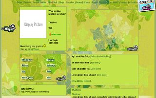 Green blotch Myspace Layout