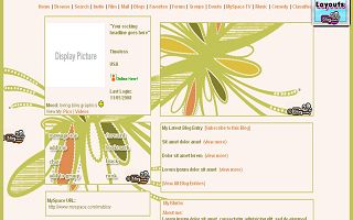 Green oblong flower Myspace Layout
