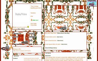 Green orange specks Myspace Layout