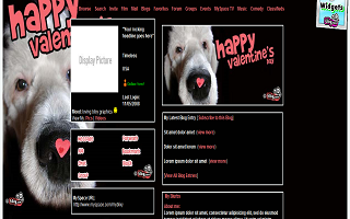 Happy Valentines dog Myspace Layout