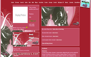 Hope for best Valentines Myspace Layout