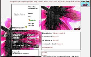Hot pink black flower Myspace Layout