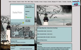 Lighthouse by the city Myspace Layout