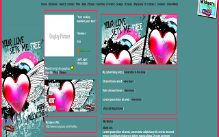 Love freedom Valentines Myspace Layout
