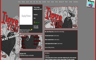 Love you my valentine Myspace Layout